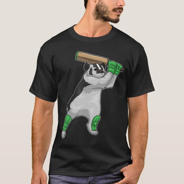 Honey badger Cricket fladdermus T Shirt (Framsida)