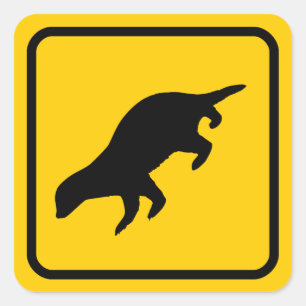 Honey badger Crossing Sticker Fyrkantigt Klistermärke