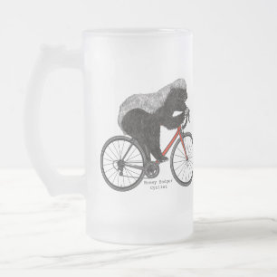 Honey badger Cycling Funny Badass Bicycle Slogan Frostat Ölglas