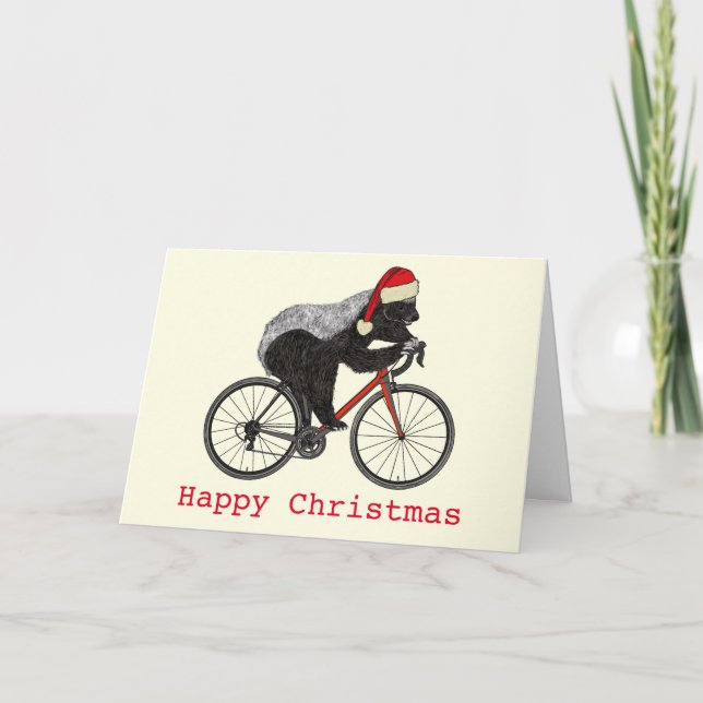 Honey badger Cycling Funny Badass Festive Cyclist Kort (Framsida)