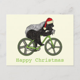 Honey badger Cycling Funny Badass Festive Cyclist Vykort