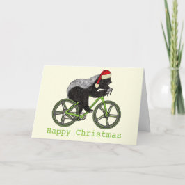 Honey Badger Cykling Rolig Badass Festlig Cyklist Kort