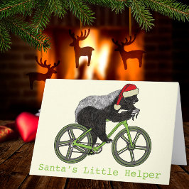 Honey Badger Cykling Rolig Rebellisk Jul Slogan Kort