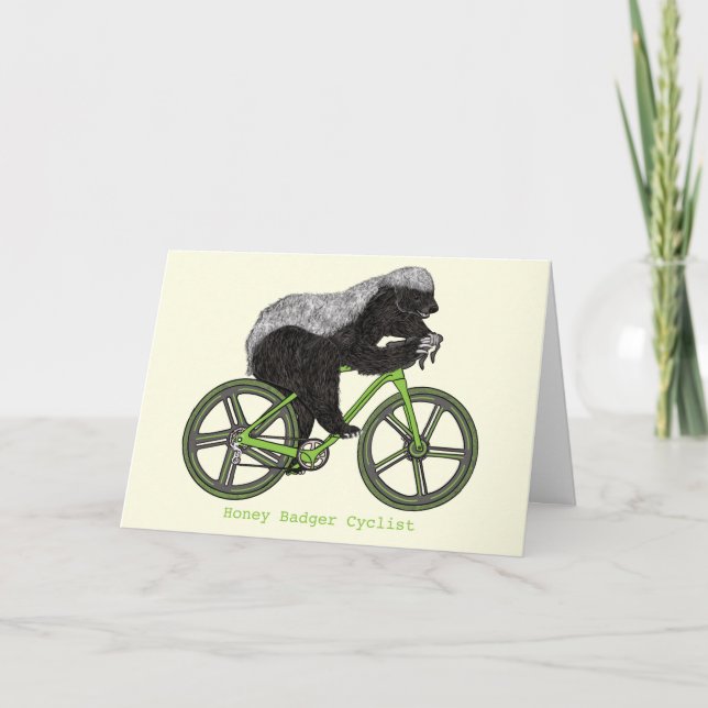 Honey Badger Cykling Roligt Badass Cyklist Humor C Kort (Framsida)