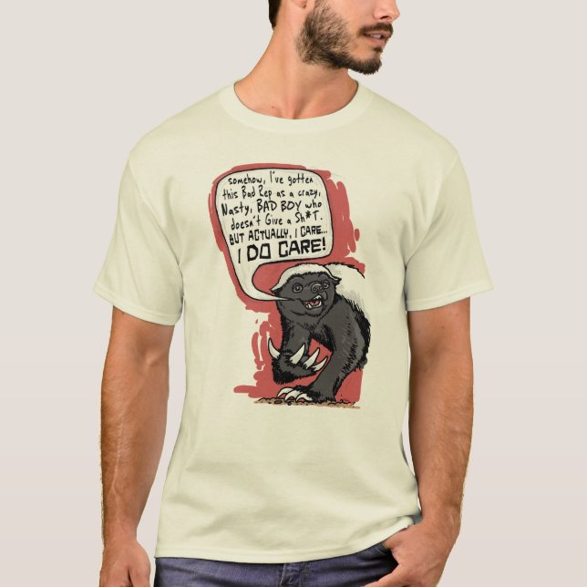 Honey badger do Care T-shirt (Framsida)