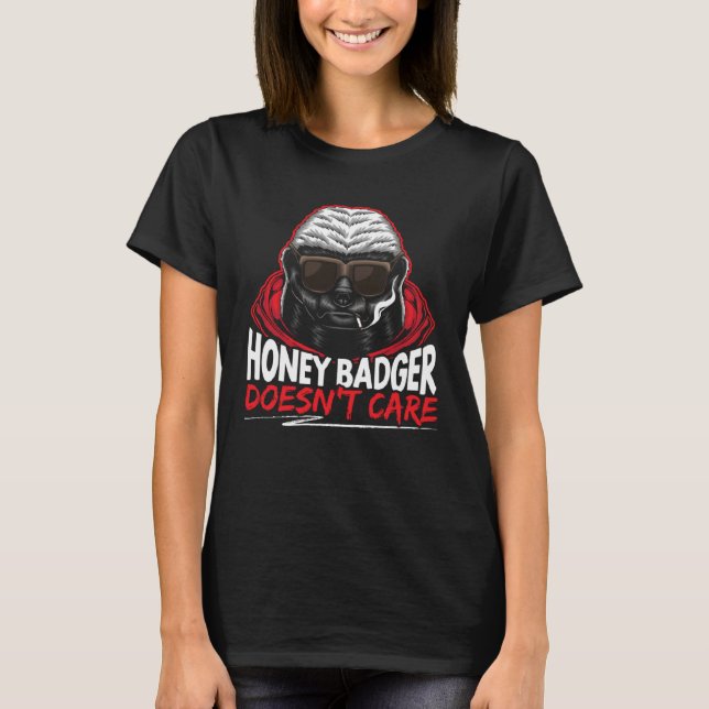 Honey Badger Doesn t Care Animal Honey Badger   1 T Shirt (Framsida)