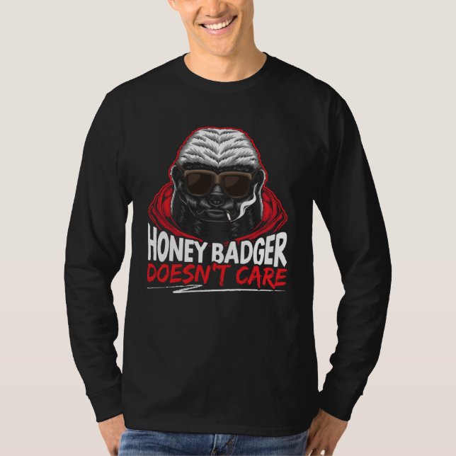 Honey Badger Doesn t Care Animal Honey Badger   1 T Shirt (Framsida)