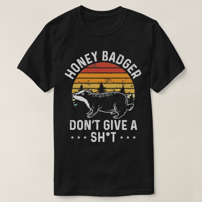 Honey badger dont ge a retro t shirt (Design framsida)