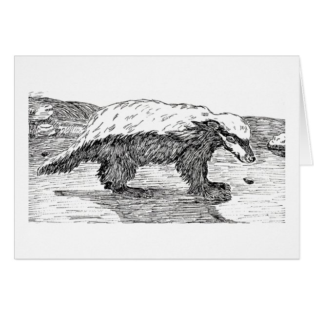 Honey badger eller Ratel Hälsningskort (Framsidan Horizontal)