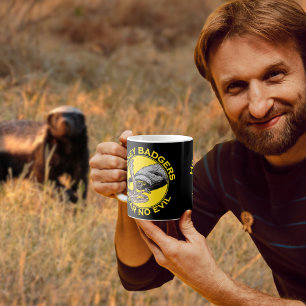 Honey badger fruktar ingen läskig djur konst för kaffemugg