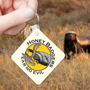 Honey badger fruktar ingen ond Gult Scary Animal A Nyckelring
