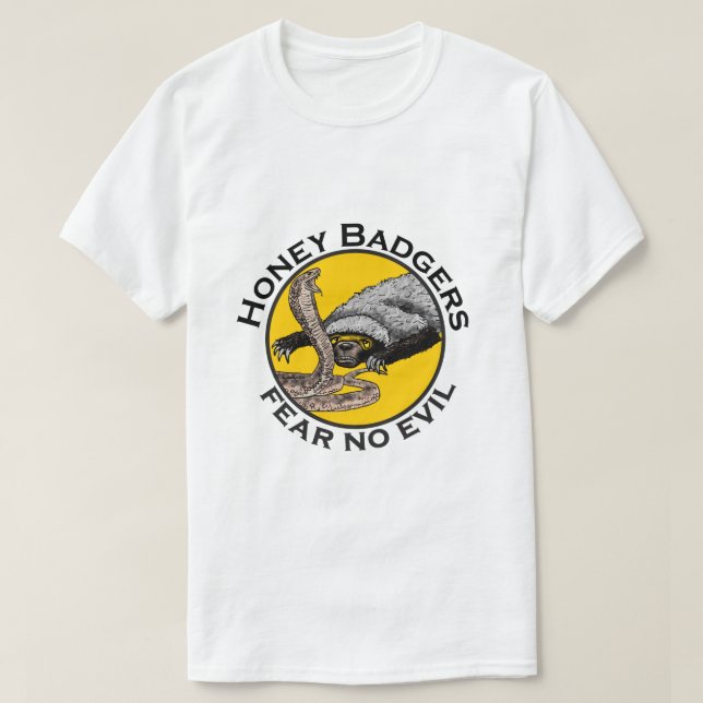 Honey badger fruktar ingen ond Gult Scary Animal A T Shirt (Design framsida)