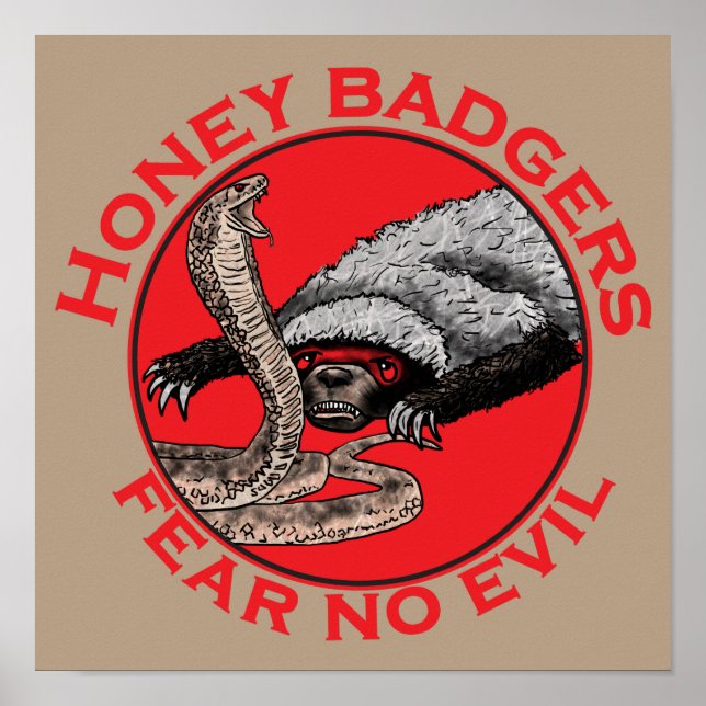Honey badger fruktar ingen ondskefull fågelart poster (Framsidan)