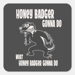 Honey badger fyrkantigt klistermärke