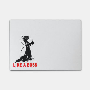 Honey badger gillar en chef post-it block