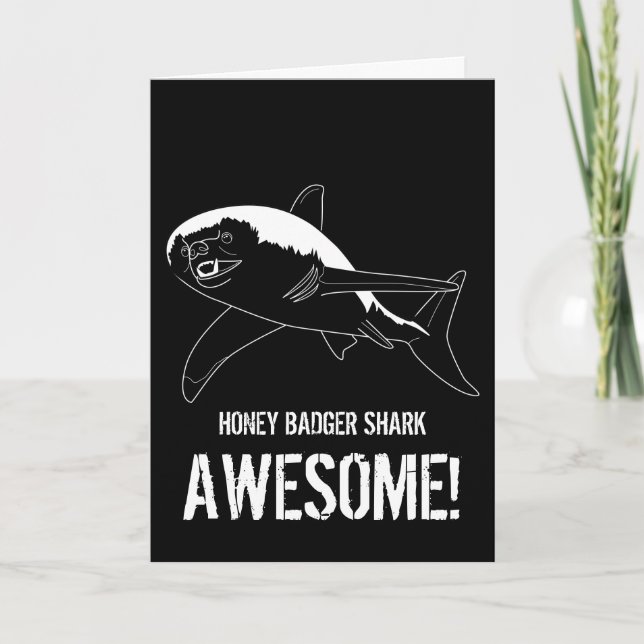 Honey badger-haj (födelsedag) kort (Framsida)