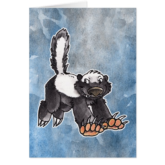 Honey badger hälsningskort (Framsidan)