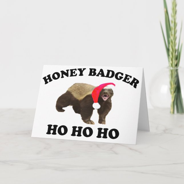 Honey badger HO HO HO Helgkort (Framsida)