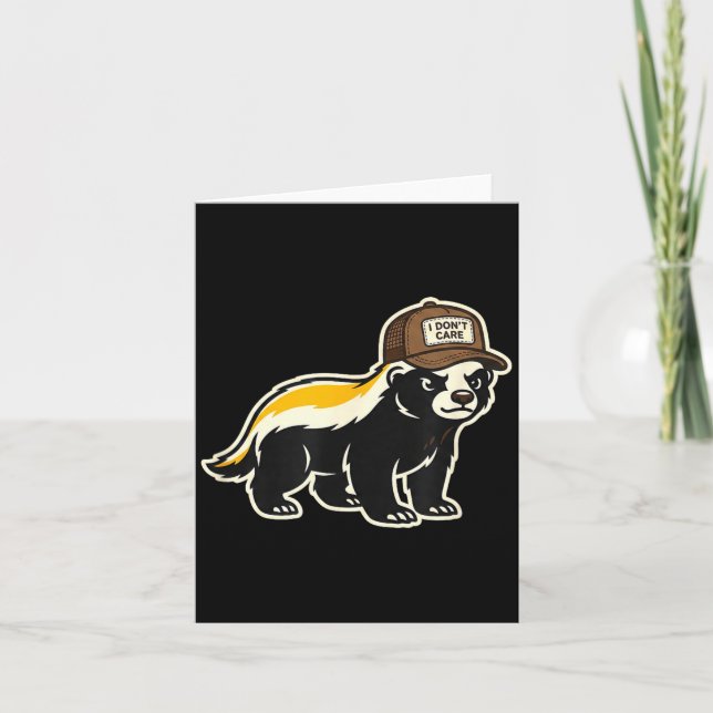 Honey Badger I Don't Care Trucker Funny Animal Art Kort (Framsida)