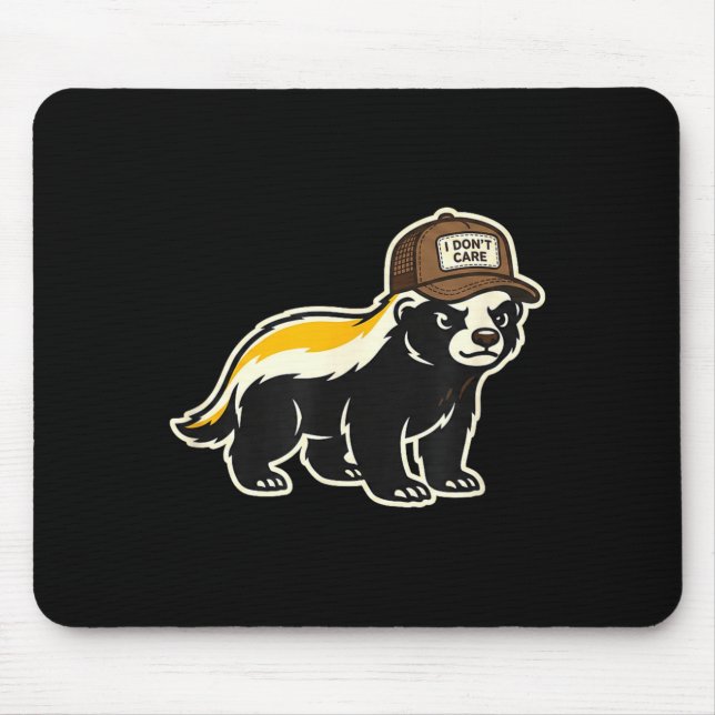 Honey Badger I Don't Care Trucker Funny Animal Art Musmatta (Framsidan)