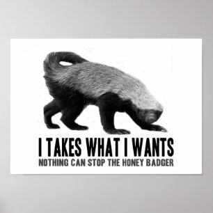 Honey badger - I tar vad I önskar Poster