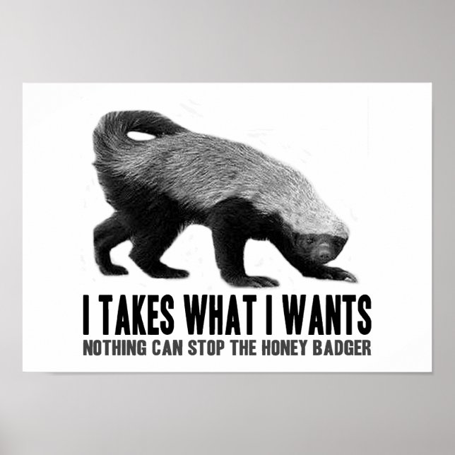 Honey badger - jag tar vad jag vill ha poster (Framsidan)