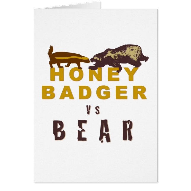 Honey badger jämfört med björn hälsningskort (Framsidan)