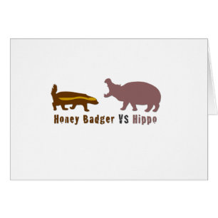 Honey badger jämfört med Hippo Hälsningskort