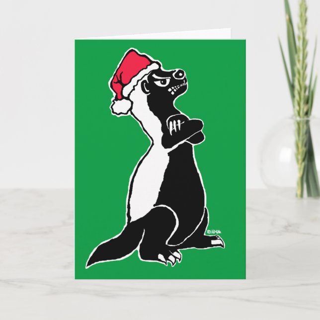 Honey badger jul helgkort (Framsida)