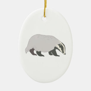honey badger julgransprydnad keramik