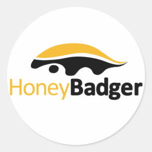 Honey badger Logotyp Runt Klistermärke