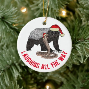 Honey badger orm Laughing hela citatet Julgransprydnad Keramik