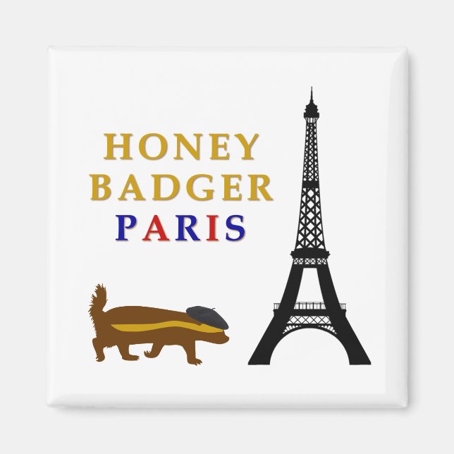 Honey badger Paris Magnet (Framsidan)