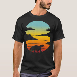 Honey badger Retro Sunset Vintage 60 s 70:s Shirt  T Shirt