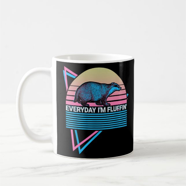 Honey badger Retro Varje dag är jag Fluffin Kaffemugg (Vänster)