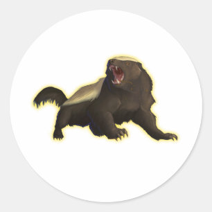 Honey badger runt klistermärke