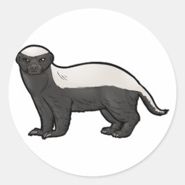 Honey badger runt klistermärke