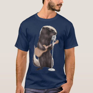 Honey badger Singing Guitar Player Musician T Shirt