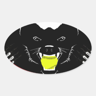 Honey badger Softball Ovalt Klistermärke