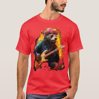 Honey badger Spelar Guitar T Shirt