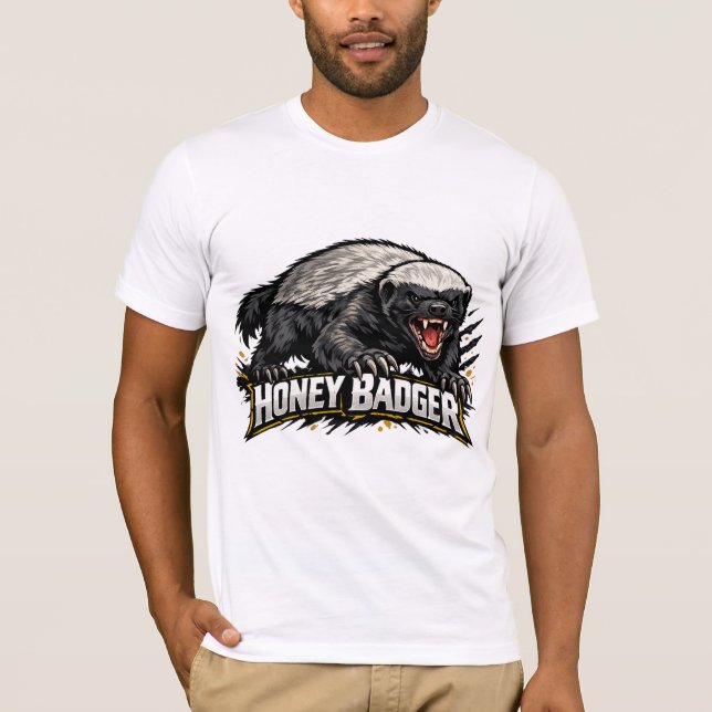 Honey Badger T-Shirt | Unique Wildlife Animal Desi (Framsida)