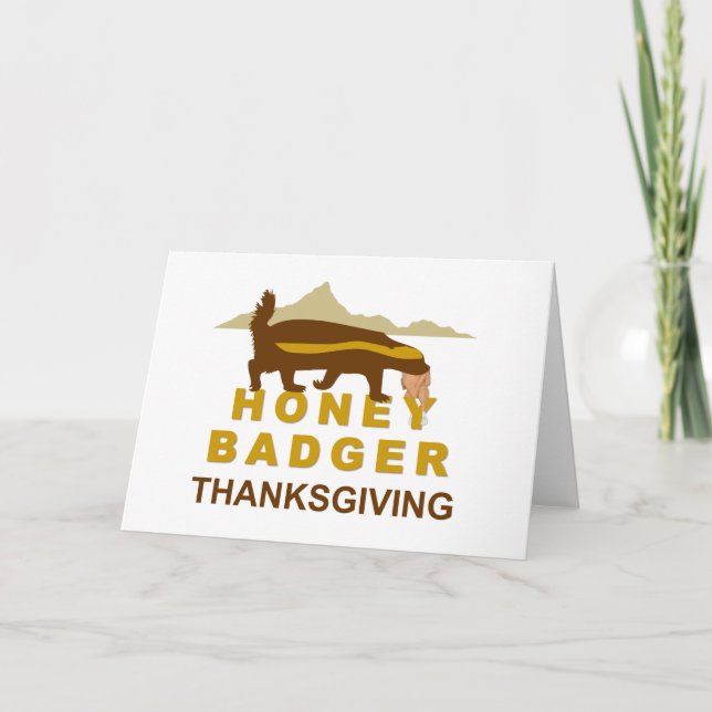 honey badger thanksgiving helgkort (Framsida)