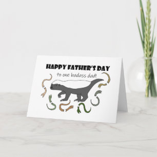 Honey badger till en Badass Pappa flony Fars dag Kort