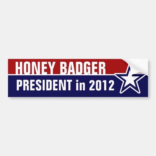 Honey badger till president bildekal (Framsidan)
