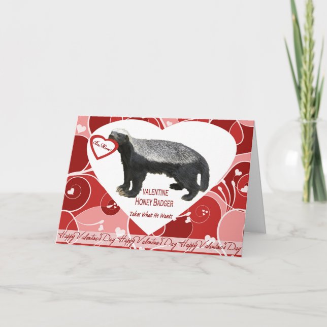 Honey badger Valentinens dagskort Helgkort (Framsida)