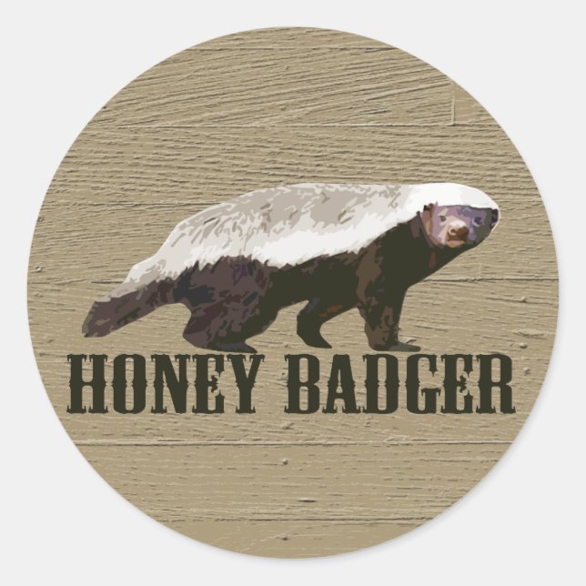 Honey badger Vild Animal Runt Klistermärke (Framsida)