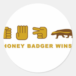 honey badger vinner runt klistermärke