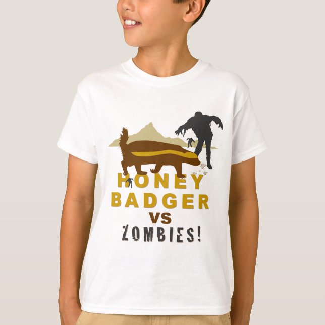 honey badger vs. zombier t-shirt (Framsida)