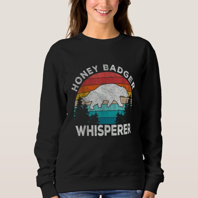 Honey Badger Whisperer Honey Badger   Badger Retro T Shirt (Framsida)