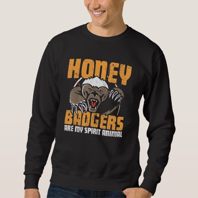 Honey Badgers My Spirit Animals  Honey Badger   Lång Ärmad Tröja (Framsida)